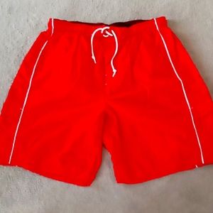 Ocean Pacific BNWOT VINTAGE MENS RED W WHITE TRIM  BOARD SHORTS SZ XL